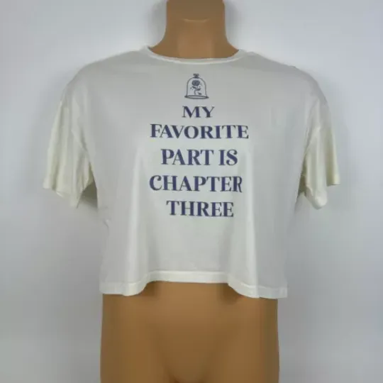 Disney Beauty And The Beast Crop Top T-Shirt My Favorite Part Womens Medium M