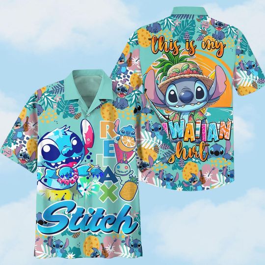 Stitch Hawaiian Shirt, Lilo And Stitch Button Shirt, Ohana Family Shirt, Disney Trip Shirt, Magic Kingdom Tee, Summer Shirt, Funny Gift