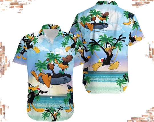 Daffy Duck Hawaiian Shirt, Donald Duck Hawaiian Shirt, Disney Vacation Hawaiian Shirt, Gift For Men And Women, Hello Summer.