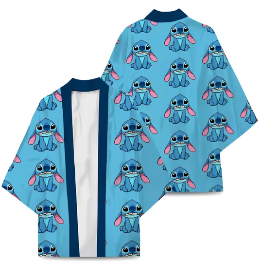 Disney Stitch Chiffon Kimono | Disney Shirt | Cartoon Kimono