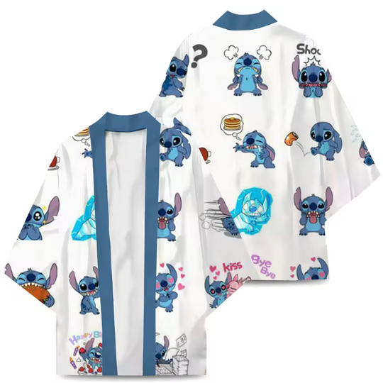 Disney Stitch Chiffon Kimono | Disney Shirt | Cartoon Kimono