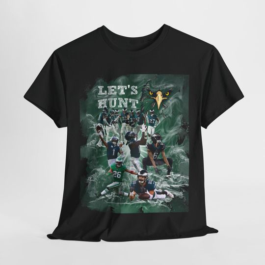 Philadelphia Eagles Unisex Tee- Let's Hunt- AJ Brown- Saquon Barkley- Jalen Hurts- DeVonta Smith- Go Birds- Super Bowl Shirt