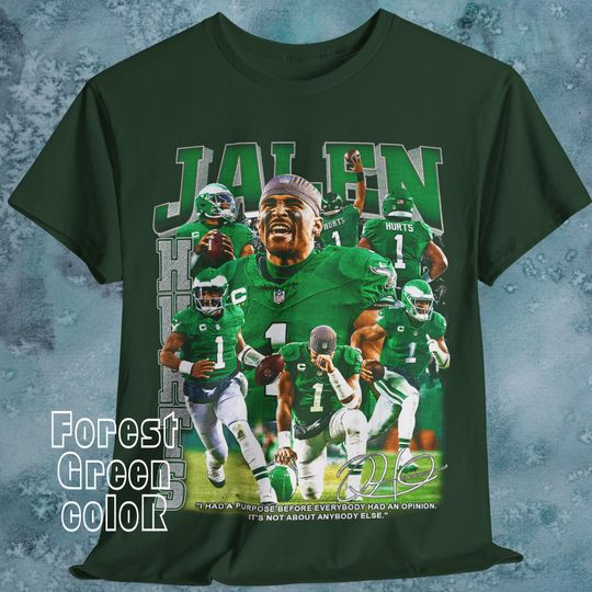 Discover Jalen Hurts T Shirt, Football shirt, Classic 90s Graphic Tee, Unisex, Vintage Bootleg, Fan Gift