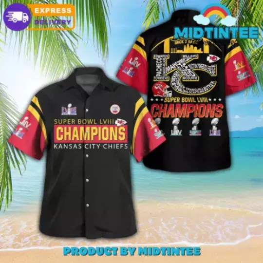 Kansas City Chiefs Super Bowl LVIII Champions Hawaiian Shirt