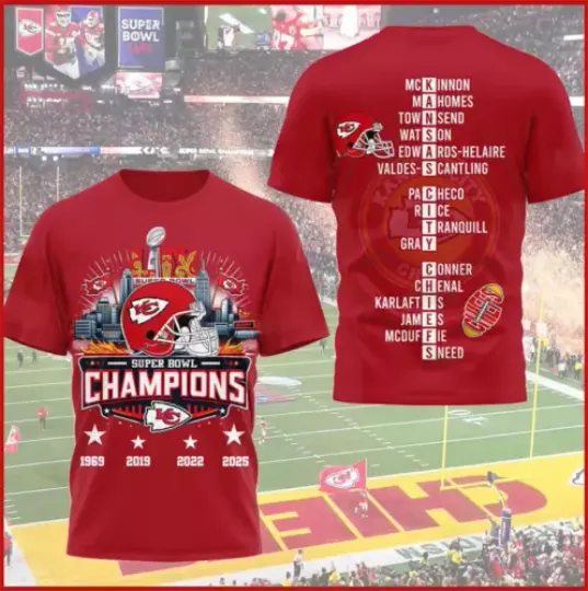 Kansas City Football 2025 Super Bowl Champions LIX T Shirt Fans Gift