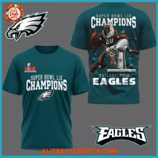 HOT - Super Bowl LIX Champions 2025 Winner Philadelphia Eagles T-Shirt