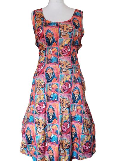 Lion inspired print skater dress- Sizes S- 5XL plus size