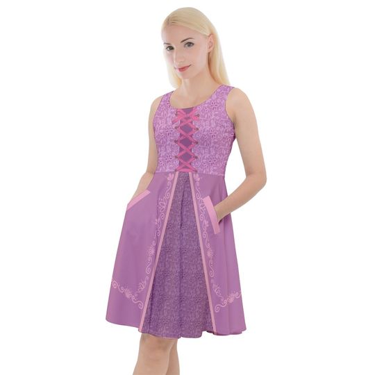 Rapunzel Dress - Disney Bounding - Dapper Days - Women's Midi Dress with POCKETS