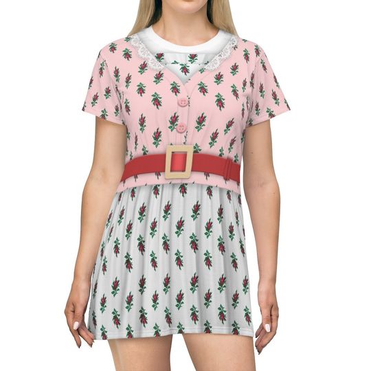 Disenchanted Inspired Costume, Giselle Philip Flower Short Sleeve Dress, Disney Fantasy Musical, Magic Kingdom Cosplay, Fairytale Outfit