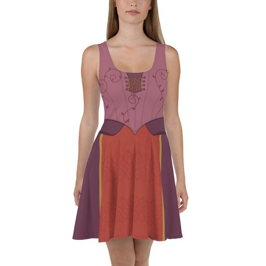 Halloween Youngest Witch Sister Cosplay Skater Dress /Running Costume