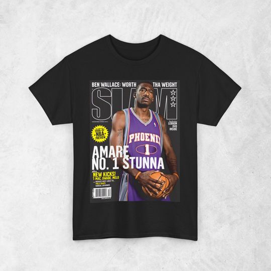 Discover Amare Stoudemire Shirt, Phoenix Suns NBA SLAM Cover T-Shirt, Unisex Sports Tee, Vintage Retro Basketball Streetwear, Gift For Men, Dad, Guys