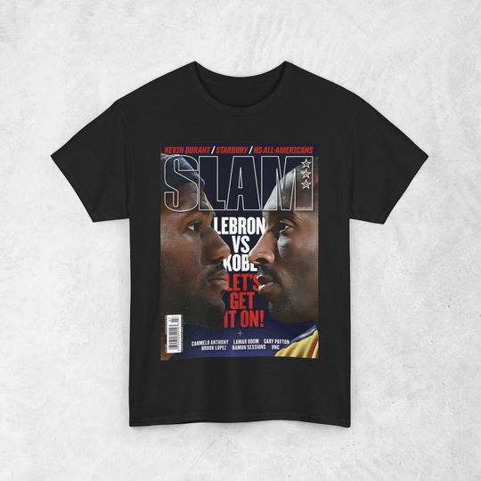 LeBron James LBJ Kobe Bryant Shirt, NBA SLAM Cover T-Shirt, Unisex Sports Tee, Vintage Retro Basketball Streetwear, Gift For Men, Dad, Guys