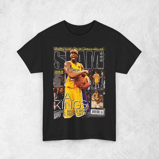 Kobe Bryant Shirt, Los Angeles Lakers "LA" NBA SLAM Cover T-Shirt, Unisex Sports Tee, Vintage Retro Basketball Streetwear, Gift For Men, Dad