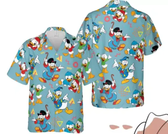 Ducktales Scrooge Mcduck Donald Huey Dewey Louie 3D HAWAII SHIRT