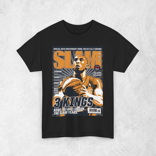 Kobe Bryant Shirt, Los Angeles Lakers "LA" NBA SLAM Cover T-Shirt, Unisex Sports Tee, Vintage Retro Basketball Streetwear, Gift For Men, Dad