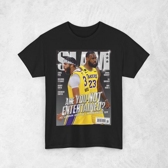 LeBron James "LBJ" & Anthony Davis AD Shirt, Los Angeles Lakers NBA Slam Cover T-Shirt, Unisex Sports Tee, Vintage Basketball Streetwear