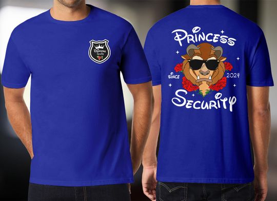 Princess Security Two Sided Shirt,  Daddy Est Year Beauty And The Beast Movie Shirt, Father Daughter Matching Tee, Father's Day Gift