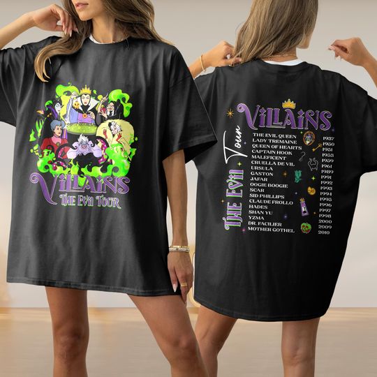 Retro Villains Evil Queen Club Shirt, Ursula Maleficent Spooky Season Shirt, Cruella Devil Halloween Party Shirt, Evil Queen Matching Shirt