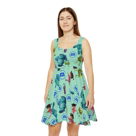 Ladies Dress, Disney, Skater Dress, Ladies Dress, Summer Dress, Cruise Dress, Theme Park, Fun Dress, Princess, Sleeveless, Monsters Inc