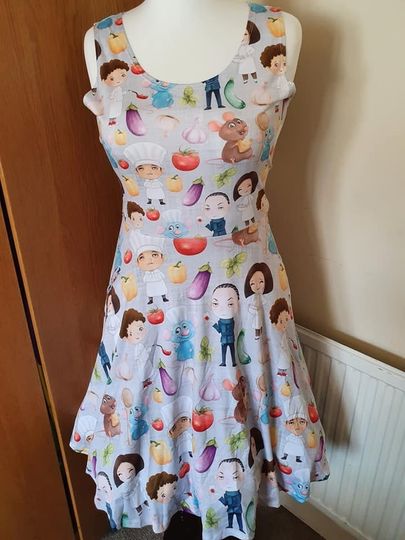 Rat in the kitchen print skater dress- Sizes S- 5XL plus size