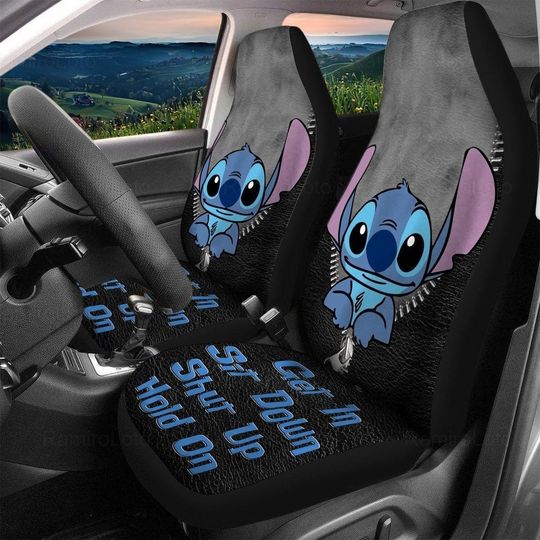 Discover Stitch Car Seat Cover, Disney Stitch Car Cover, Car Interior Decor, Front Seat Cover Set
