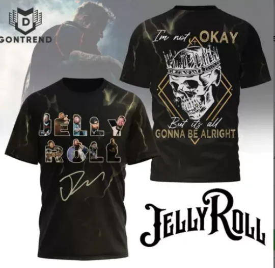 Im Not Ok But Its All Gonna Be Alright Jelly Roll 3D T-Shirt