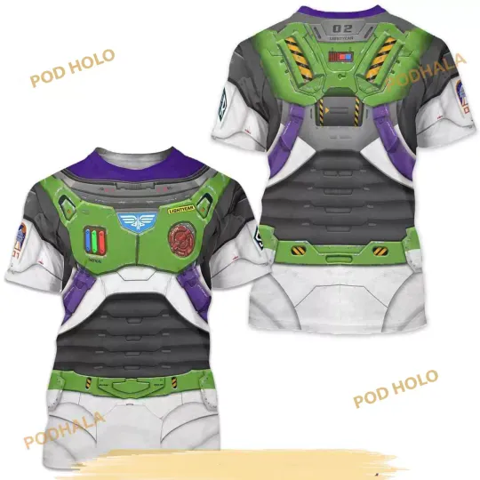 Buzz Lightyear 3D Shirt, Disney Lightyear Costume Gift