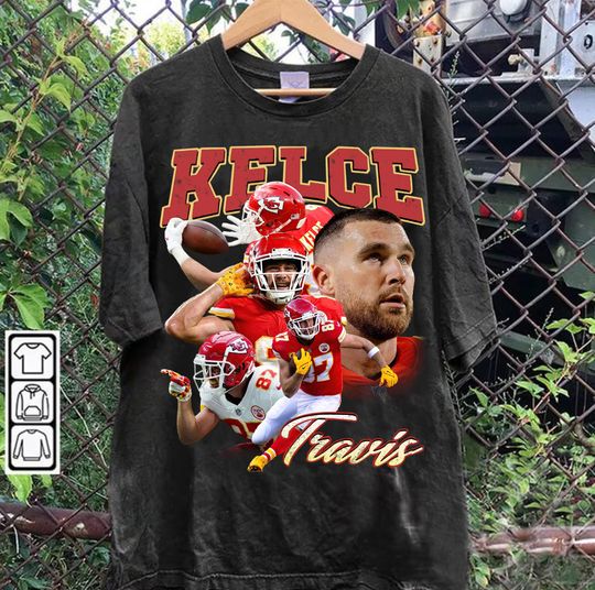 Vintage 90s Graphic Style Travis Kelce Shirt, Retro Kelce Football Bootleg Tee