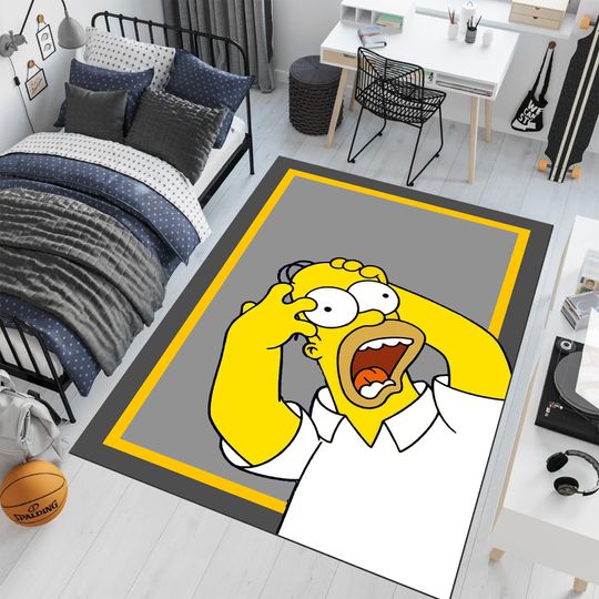 The Simpsons, Homer Rug, Pop Art Rug, Colorful Rug, Unique Rug, Fantastic Rug, Legend Rug, Anime Decor