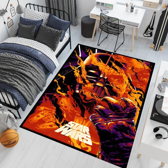 Darth Vader Rug,Starwars Rug,Fire Rug,Colorful Rug,Fantastic Rug,Popular Rug,Movie Decor,Area Rug