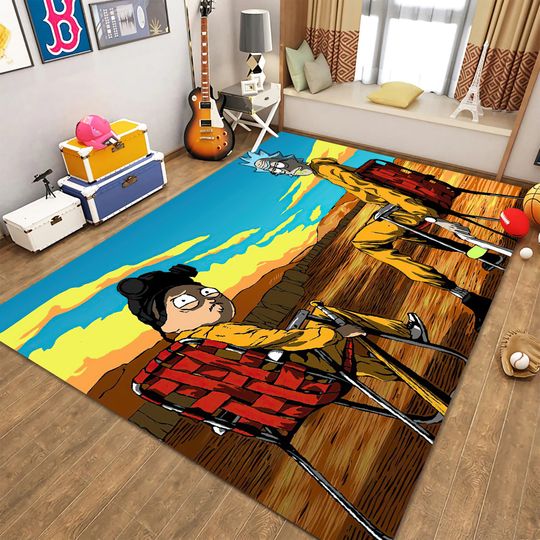Rick And Rickandmorty Rug, Colorful Rug, Fantastic Rug, Pop Art Rug,Cartoon Rug,Unique Rug,Anime Decor,Nursery Rug