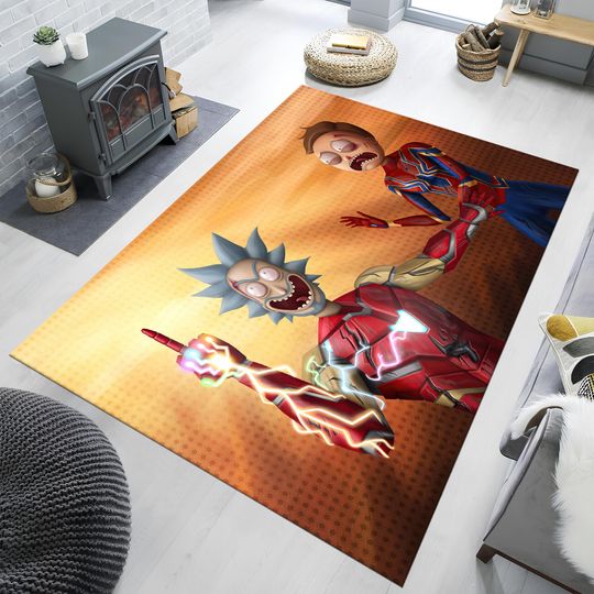 Rick And Rickandmorty Rug, Colorful Rug, Fantastic Rug, Pop Art Rug,Cartoon Rug,Unique Rug,Anime Decor,Nursery Rug,