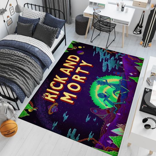 Rick And Rickandmorty Rug, Colorful Rug, Fantastic Rug, Pop Art Rug,Cartoon Rug,Unique Rug,Anime Decor,Nursery Rug