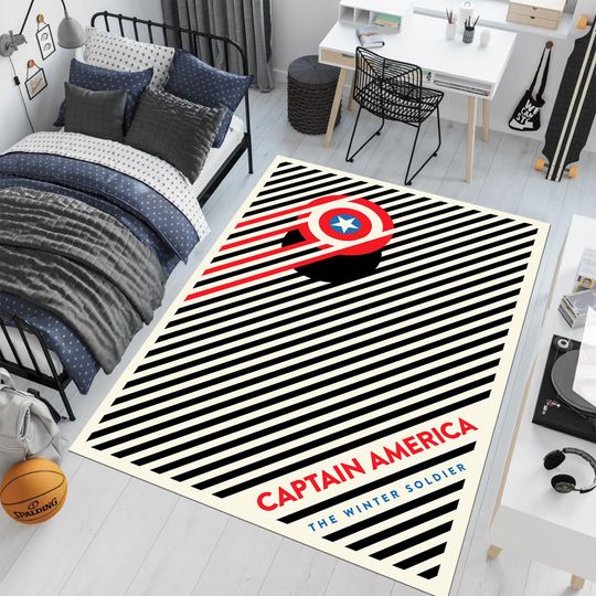 Captain America Rug, Super Hero Rug Rug, Popular Rug, Movie Rug ,Fantastic Rug ,Movie Decor, Colorful Rug ,Cool Rugs, Area Rugs, Nursery Rug, Gifts for her