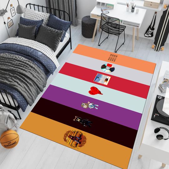 Kanye West Rug, Bear Rug, Kanye West, Colorful Rug, Gift for Him, Modern Rug, Kids Room Rug, Young Room Decor, Living Room Rug, Music Rug