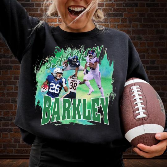 Limited Saquon Barkley Shirt - Vintage 90s Bootleg Football Sweatshirt - American Football Player Graphic Tee - Unisex Sports Fan Shirt