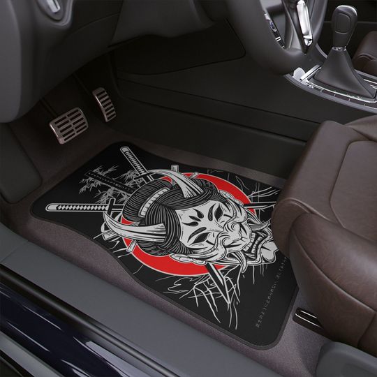 Female Samurai Car Floor Mats JDM floor mats JDM car mats Japanese art car rags Custom car floor mats Samurai car mats JDM art Samurai art