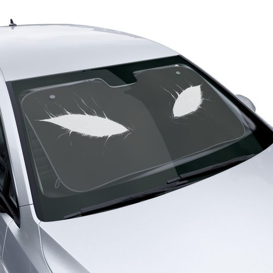 Car Sun Shades, Automotive Window Sunshades with White Eyes Design, Car Accessories for Summer, Unique Vehicle Windshield Shade, Eye