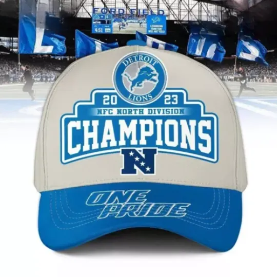 Discover Detroit Lions Division Champions Gray Cap, Detroit Lions Game Day Football Cap, Detroit Lions Team Football Cap