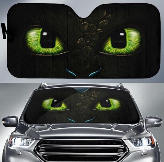 Toothless Eyes Cartoon Car Auto Sun Shades, Car Accessories, Car Windshield, Auto Decoration, Car Foldable Accessories for Sun Protection
