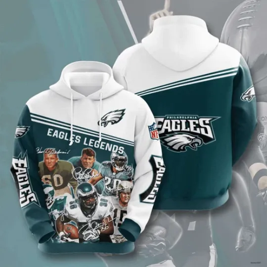 Discover Philadelphias Hoodie Legend Gift, Fan, Philadelphias 3D Printed Hoodie, Philadelphias Team Football Hoodie, Philadelphias Game Day Football Hoodie