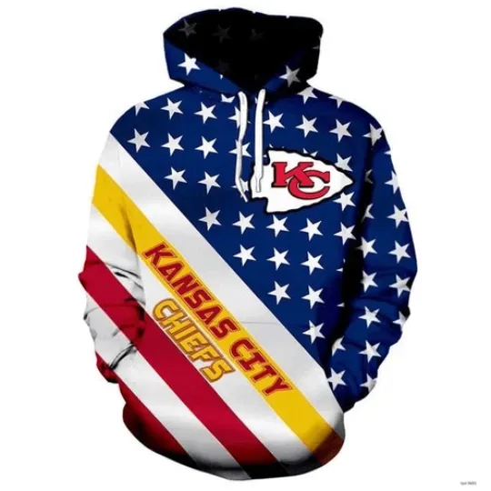 Kansas Chiefs Hoodie Fan Pullover Sweatshirt - Football Team Apparel Gift, Kansas Chiefs Game Day Football 3D Hoodie