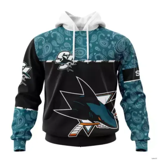 San Jose Sharks Personalize Hockey Team Gift Unisex Hooded, San Jose Sharks Hoodie For Hockey Lover, Sports Hoodie, San Jose Sharks Team Club Hockey