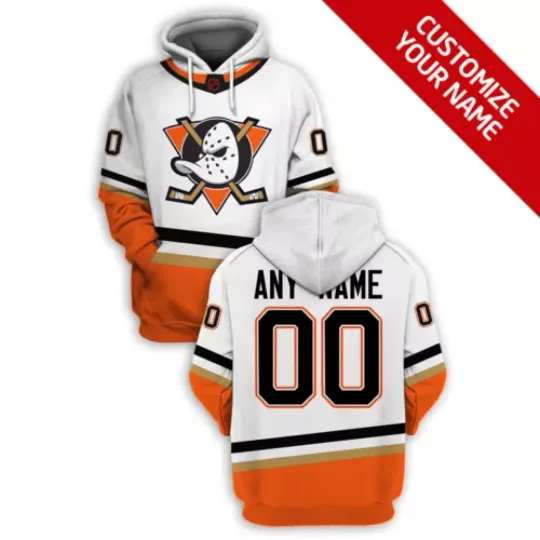 Anaheim Ducks Personalize Hockey Team Gift Unisex Hooded, Anaheim Ducks Hoodie For Hockey Lover, Sports Hoodie, Anaheim Ducks Team Club Hockey