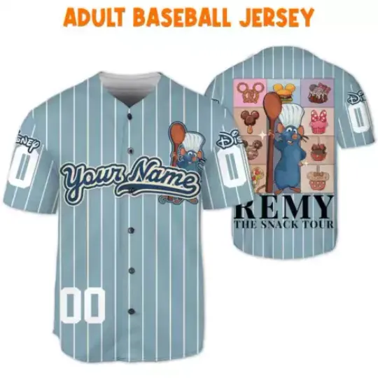 Personalized Ratatouille Remy The Snack Tour Baseball Jersey Shirt