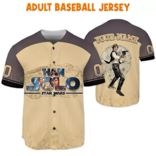 Personalized Han Solo Star Wars Character Vintage Baseball Jersey Shirt