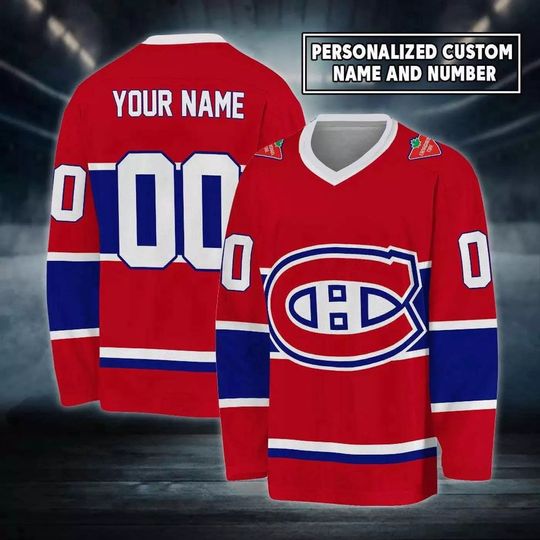 Discover Personalized Montreal Canadiens Ice Hockey Jersey, Game Day Hockey Jersey, Montreal Canadiens Team Hockey Jersey, Hockey Game Jersey