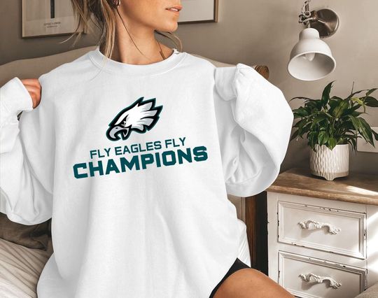 Fly Eagles Football Sweatshirt, Philly Eagles Champs Football Crewneck, Supper Bowl 2025 Shirts, Game Day Sweaters, Philadelphia Football