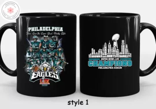 Eagles Super Bowl LIX Champions 2025 Mugs, Gift for Fan