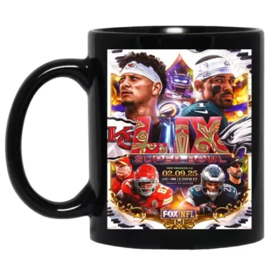 Mug Kansas City Chiefs Vs Philadelphia Eagles Super Bowl LIX Matchup 02/09/25